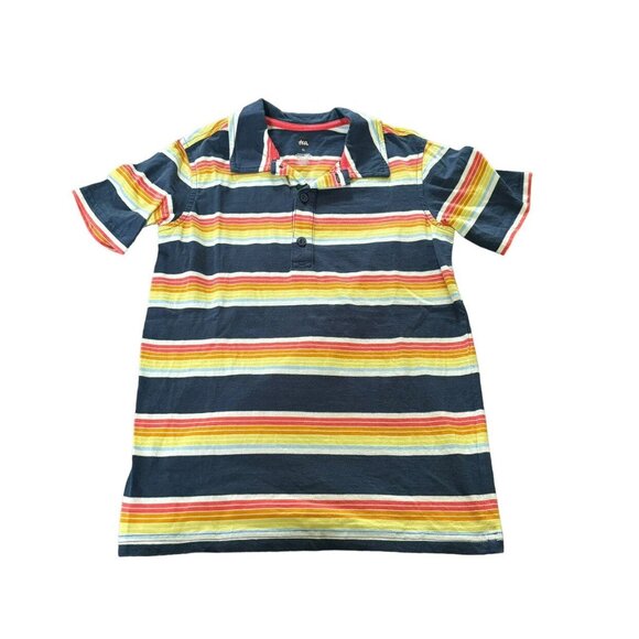 Tea Collection Striped Polo Shirt Size 10 - Picture 1 of 2